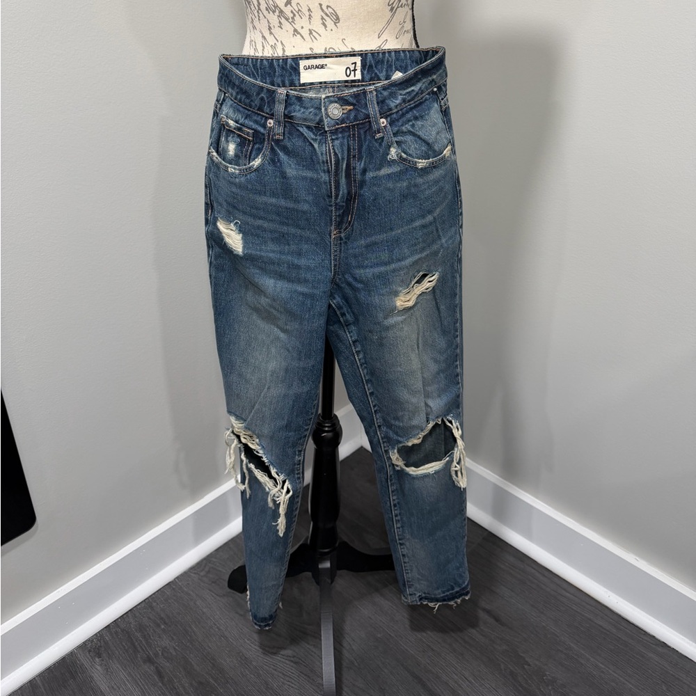 Garage Blue Distressed mom Jeans